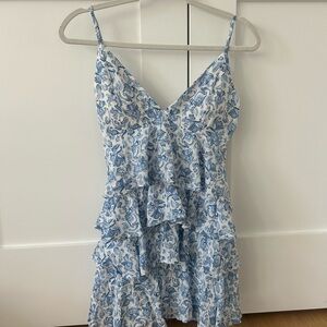 Hollister Blue and White Patterned Dress